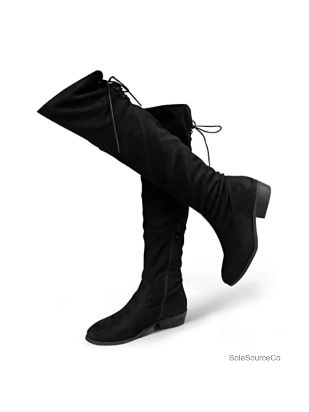 Women's Over the Knee Faux Suede Block Heel Boots, Thigh High, Round Toe Zipper